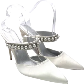 Truffle Collection Cream Bridal Heeled Mules With Pearl Embellishment UK 5 EU 38 👠